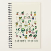 Boho Plant Lady Modern Houseplant Monogrammed Planner (Voorkant)