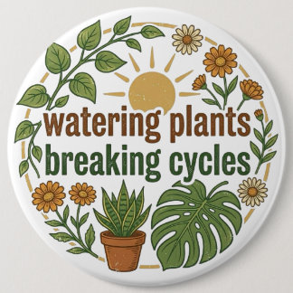 Boho Plant Moeder Breekt Cycli Mentale Gezondheid Ronde Button 6,0 Cm