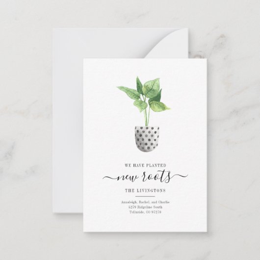 Boho Plante Changement d'adresse Faire-part de dép (Devant)