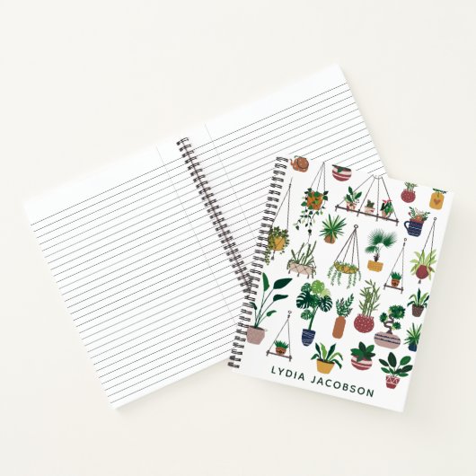 Boho Plante Lady Illustration Carnet personnalisé (Intérieur)