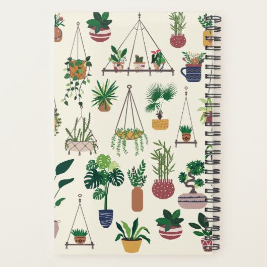 Boho Plante Lady Moderne Houseplants Monogramme (Dos)