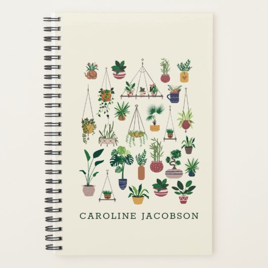 Boho Plante Lady Moderne Houseplants Monogramme (Devant)