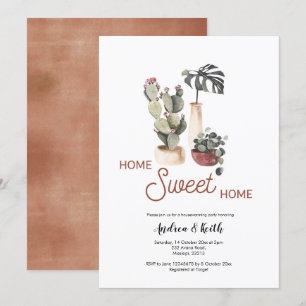 Boho Planten Succulent Housewarming Party Kaart