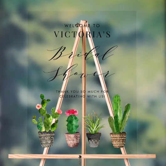 Boho Plantes grasses en pot et Cactus Baby Shower (Neutre)