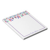 Boho plumes bloc-notes personnalisé (Incliné)