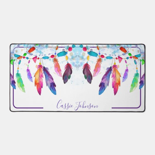 Boho plumes bloc-notes personnalisé (Recto)