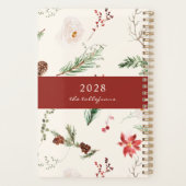 Boho Poinsettia Pine Holly Kerstvakantie Planner (Achterkant)