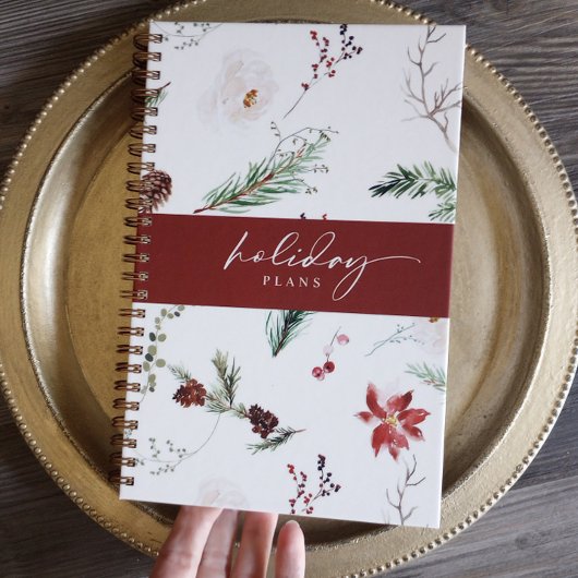 Boho Poinsettia Pine Holly Kerstvakantie Planner