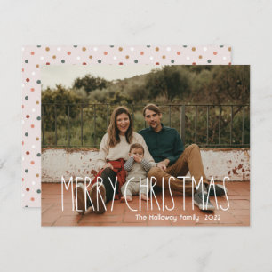 Boho Polka Dot Christmas Carte de vacances pleine