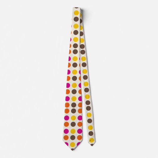 Boho Polka Dot Hippy Retro Stropdas (Voorkant)