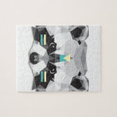 Boho poly raccoon legpuzzel (Horizontaal)