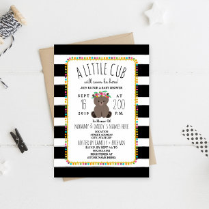 Boho Pom Poms Beer welp Baby shower Kaart