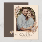 Boho Pompas Gras Save The Date Trouwkaart Kaart (Voorkant / Achterkant)