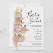Boho Pompas Grass Baby shower Uitnodiging (Voorkant)