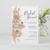 Boho Pompas Grass Bridal Shower Kaart (Staand voorkant)