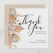 Boho Pompas Grass Carte de remerciements (Devant / Derrière)