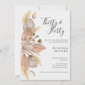 Boho Pompas Grass Trente et Flirty Invitation Anni (Devant)