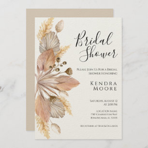 Boho Pompas Invitation à la douche nuptiale en her