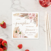 Boho Pompoen Bloemen Herfst Baby shower Servetten (Insitu)