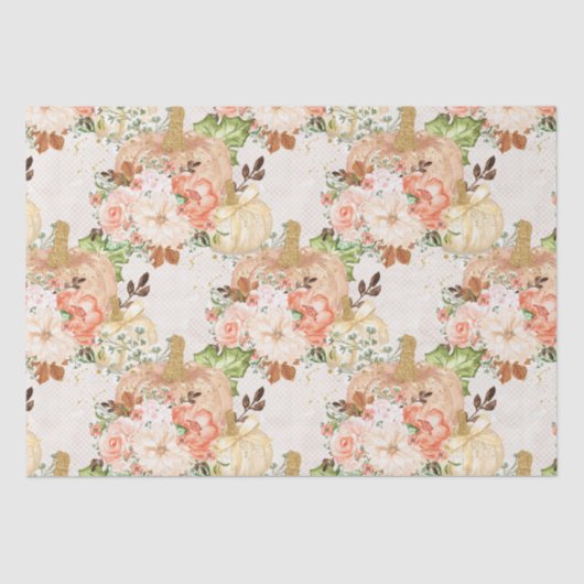 Boho pompoen bloemen polka stippen tissuepapier (Voorkant)