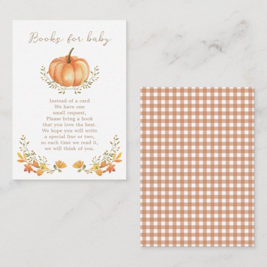 Boho Pompoen Herfst Foliage | Boeken voor Baby Informatiekaartje (Voorkant / Achterkant)