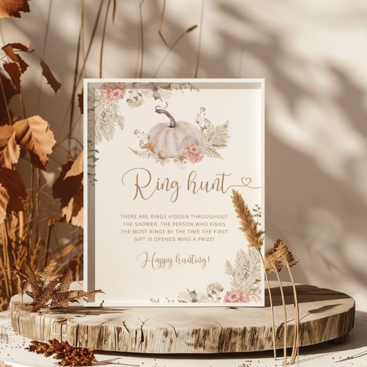 Boho pompoen ring jacht bruidsdouche spel poster