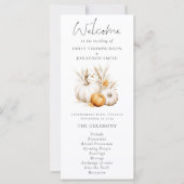 Boho Pompoenen Pampas Huwelijksprogramma Kaart (Voorkant)