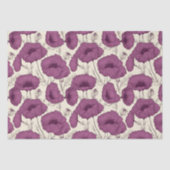  Boho Poppies Paarse en Cream Tissuepapier (Voorkant)