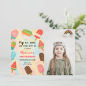Boho Popsicle Invitation d'anniversaire (Debout devant)