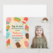 Boho Popsicle Invitation d'anniversaire (Devant / Derrière)