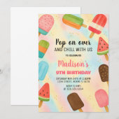 Boho Popsicle Invitation d'anniversaire (Devant / Derrière)