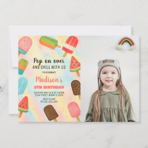 Boho Popsicle verjaardagsuitnodiging Kaart