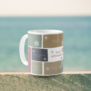 Boho positieve bevestiging cadeau met inspirerende koffiemok