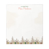 Boho potloden leraar waardering gepersonaliseerd notitieblok (Voorkant)