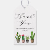 Boho Potted Cactus Baby shower Dank u Cadeaulabel (Achterkant)