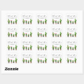 Boho Potted Cactus Bruidsfeest Dank Je Vierkante Sticker (Vel)