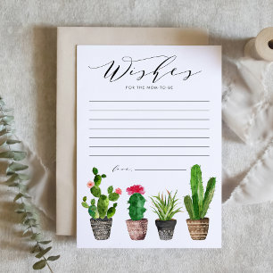 Boho potted cactus wenst goed Baby shower Kaart