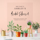 Boho Potted Houseplants Vrijgezellenfeest Welkom Acryl Bord (Huwelijk)