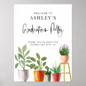 Boho Potted Huisplanten Afstudeerfeest Welkom Poster (Voorkant)