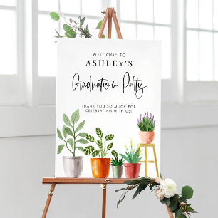 Boho Potted Huisplanten Afstudeerfeest Welkom Poster