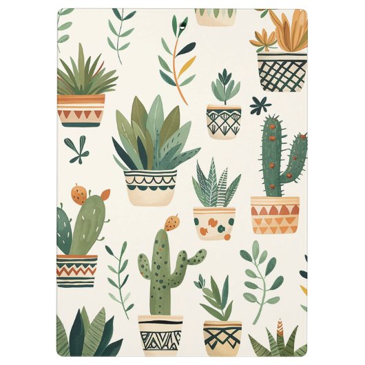 Boho Potted Planten Custom Plant Lover Klembord (Achterkant)