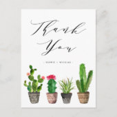 Boho Potted Succulent en Cactus Bruiloft Dank u Briefkaart (Voorkant)