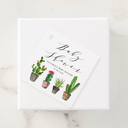 Boho Potted Succulenten en Cactus Baby shower Bedankjes Labels (In situ)
