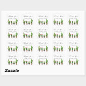 Boho Potted Succulenten en Cactus Bedankt Vierkante Sticker (Vel)