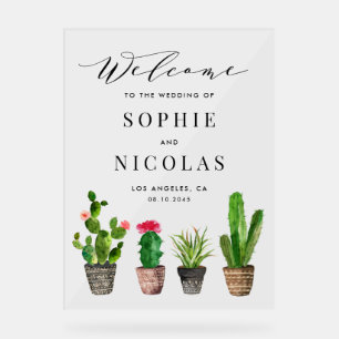 Boho Potten Succulenten en Cactus Zomerbruiloft Acryl Bord