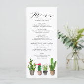 Boho Potten Succulenten en Cactus Zomerbruiloft Menu (Staand voorkant)