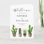 Boho Potten Succulenten en Cactus Zomerbruiloft Programma (Voorkant)