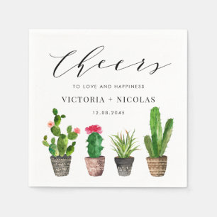 Boho Potten Succulenten en Cactus Zomerbruiloft Servet