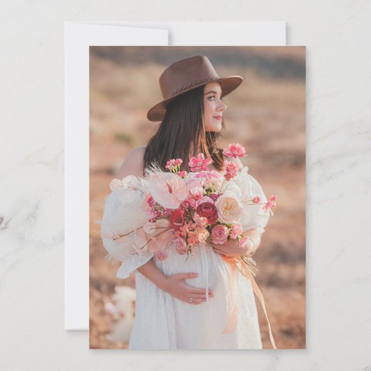 Boho Premier bébé Faire-part de grossesse neutre (Dos)