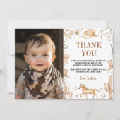 Boho Premier Rodeo Anniversaire Photo Carte de rem (Devant)